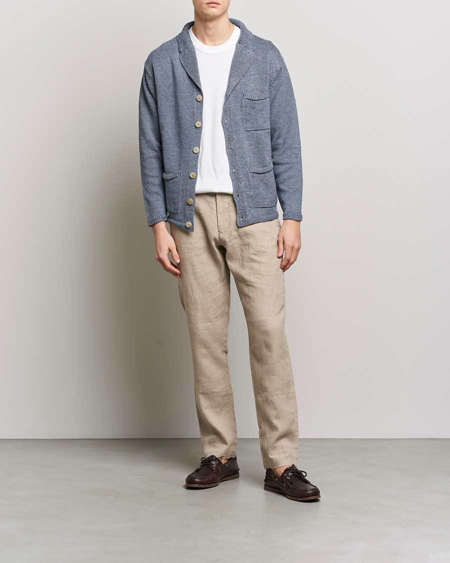 Herre | Gensere | Inis Meáin | Washed Linen Pub Jacket Stone