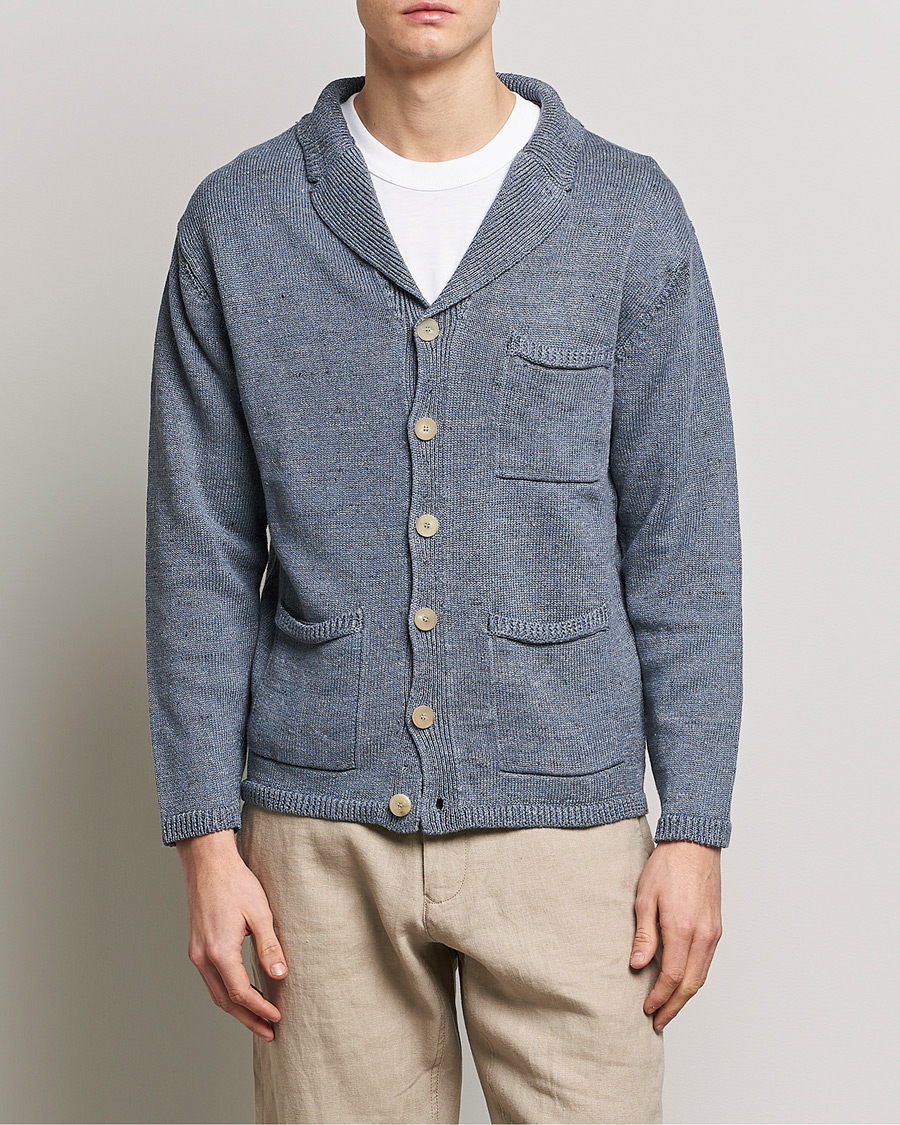 Herre | Gensere | Inis Meáin | Washed Linen Pub Jacket Stone