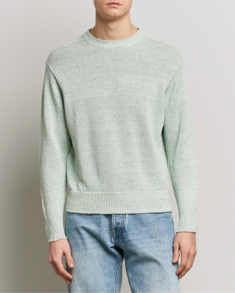 Herre | Gensere | Inis Meáin | Donegal Washed Linen Crew Neck Mint