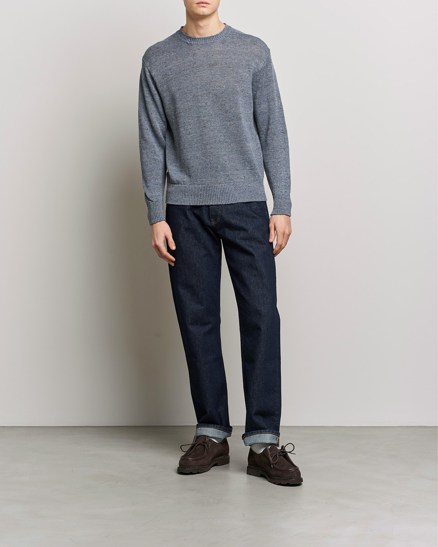Herre | Gensere | Inis Meáin | Donegal Washed Linen Crew Neck Stone