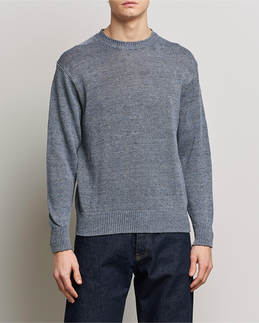 Herre | Gensere | Inis Meáin | Donegal Washed Linen Crew Neck Stone