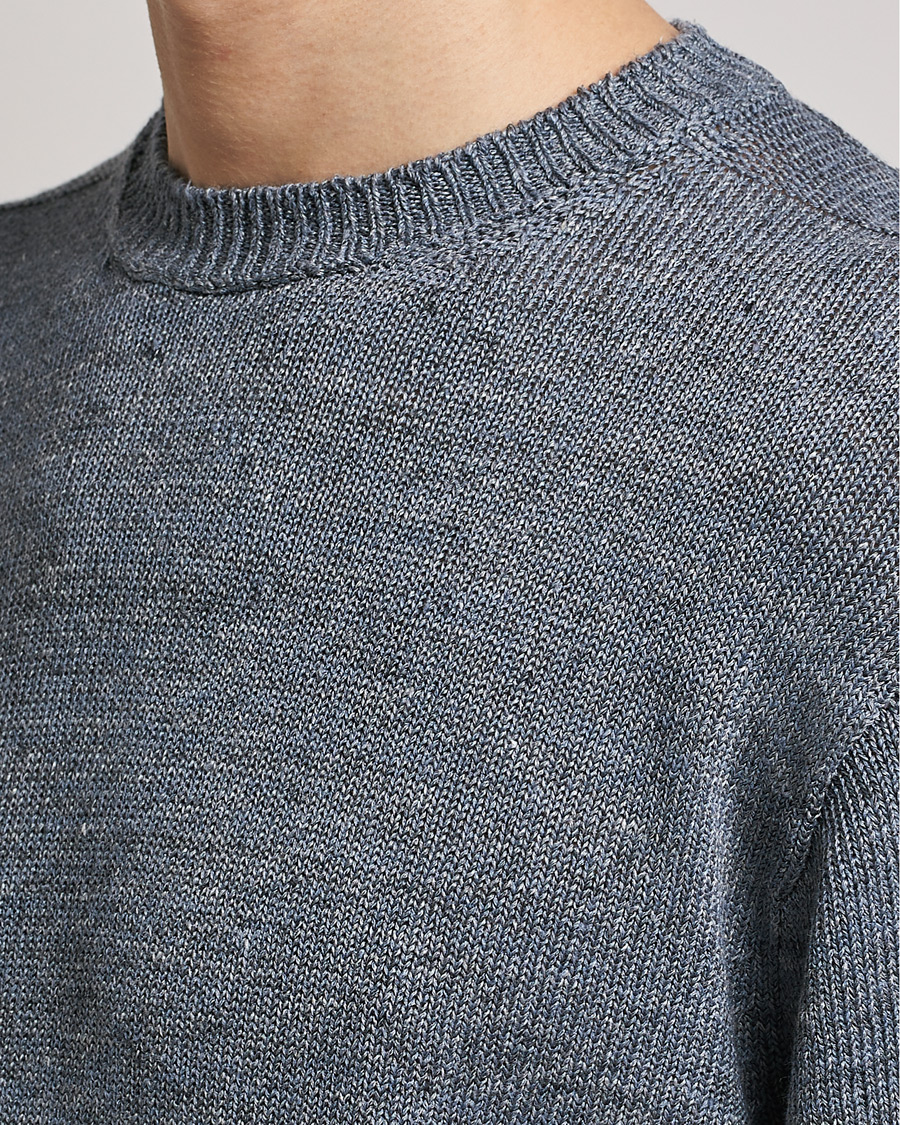 Herre | Gensere | Inis Meáin | Donegal Washed Linen Crew Neck Stone