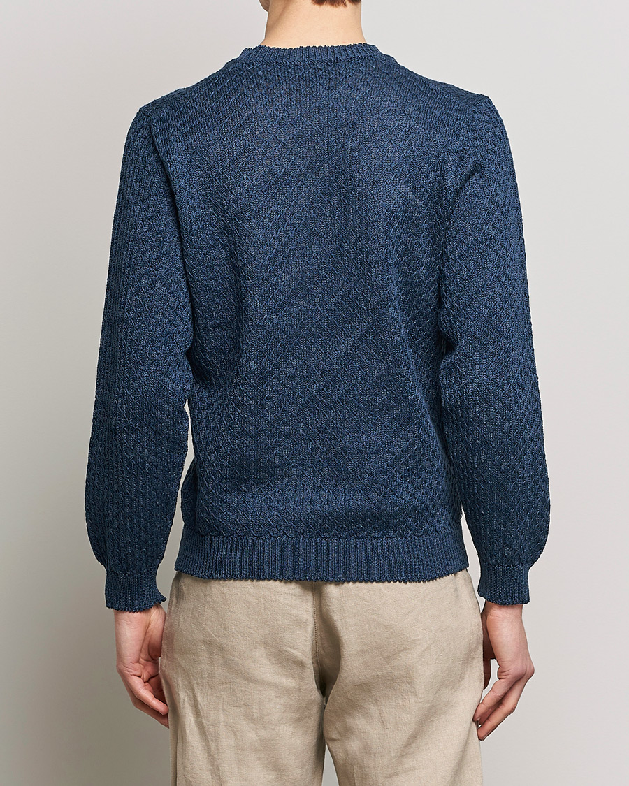 Herre | Gensere | Inis Meáin | Fishnet Linen Sweater Blueberry