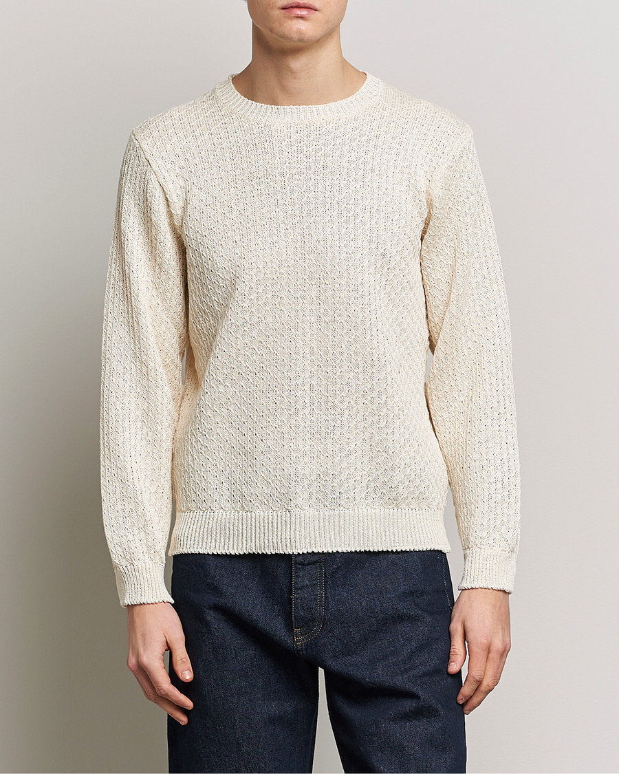 Herre | Gensere | Inis Meáin | Fishnet Linen Sweater Mist