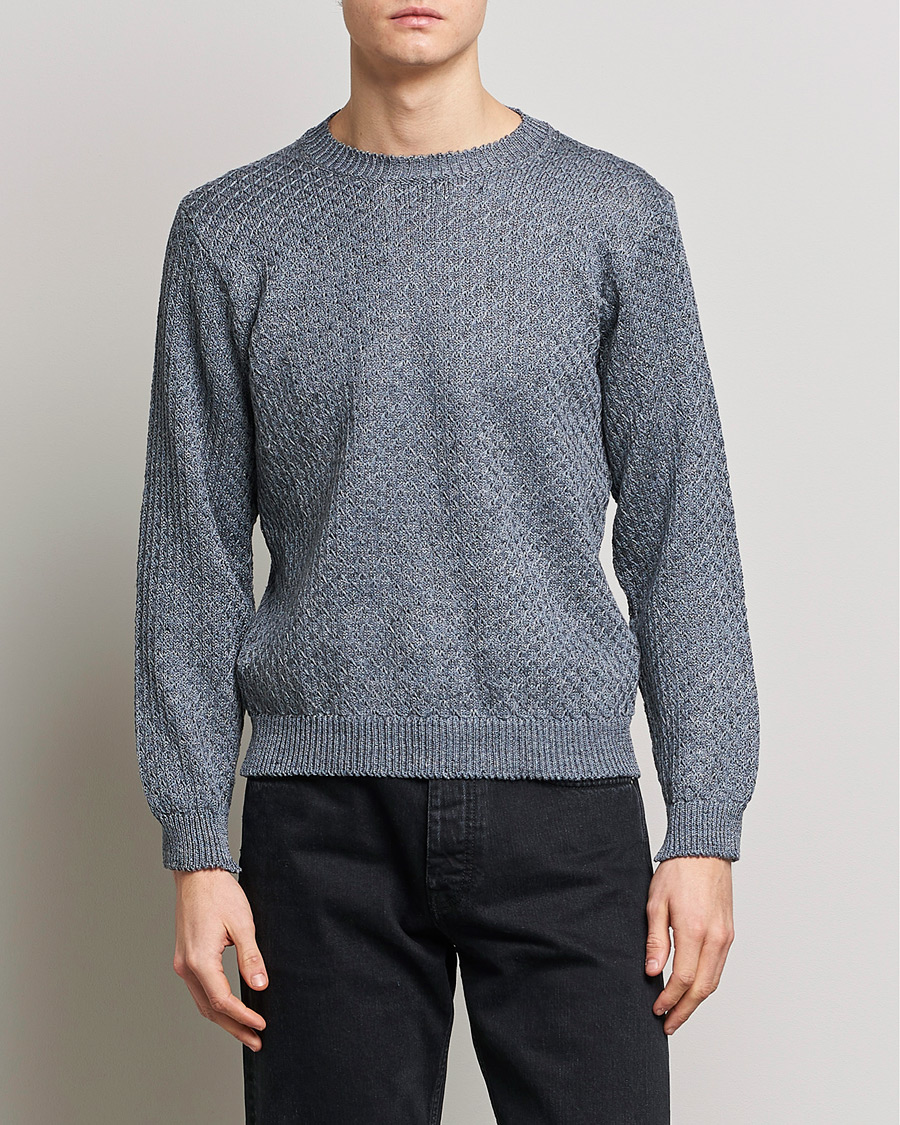 Herre |  | Inis Meáin | Fishnet Linen Sweater Stone