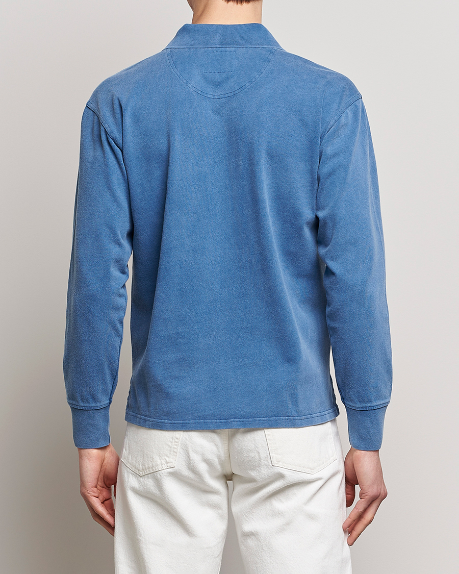 Herre | Gensere | Drake's | Long Sleeve Jersey Polo Navy