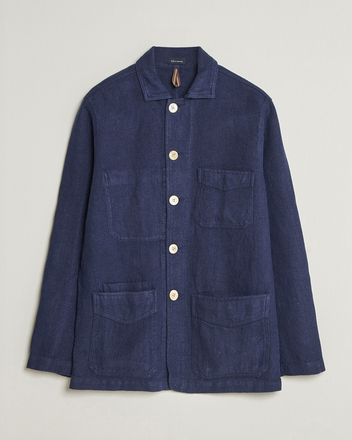 Herre | Jakker | Drake's | Heavy Linen 5-Pocket Chore Jacket Navy