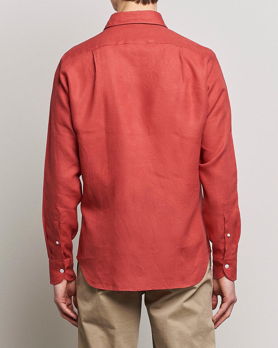 Herre | Skjorter | Drake's | Linen Summer Shirt Red