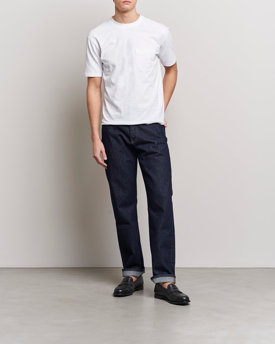 Herre | T-Shirts | Drake's | Cotton Pocket T-Shirt White