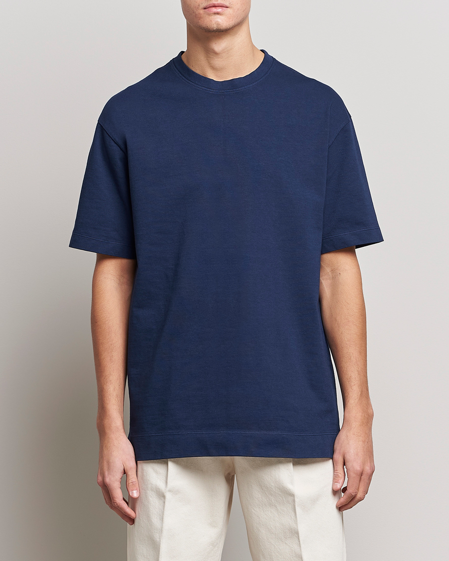 Herre |  | Massimo Alba | Nevis Short Sleeve T-Shirt Navy