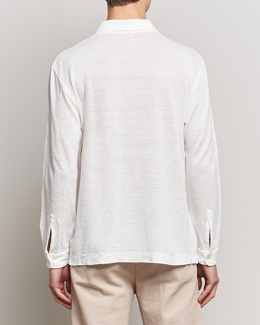 Herre | Gensere | Massimo Alba | Raya Long Sleeve Linen Polo White