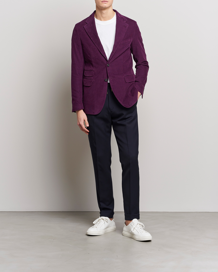 Herre | Dressjakker | Massimo Alba | Baby Corduroy Blazer Plum