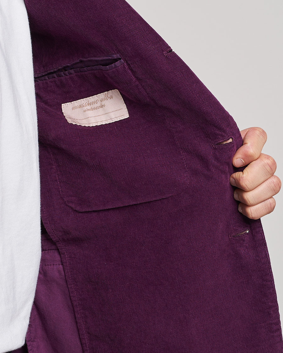 Herre | Dressjakker | Massimo Alba | Baby Corduroy Blazer Plum