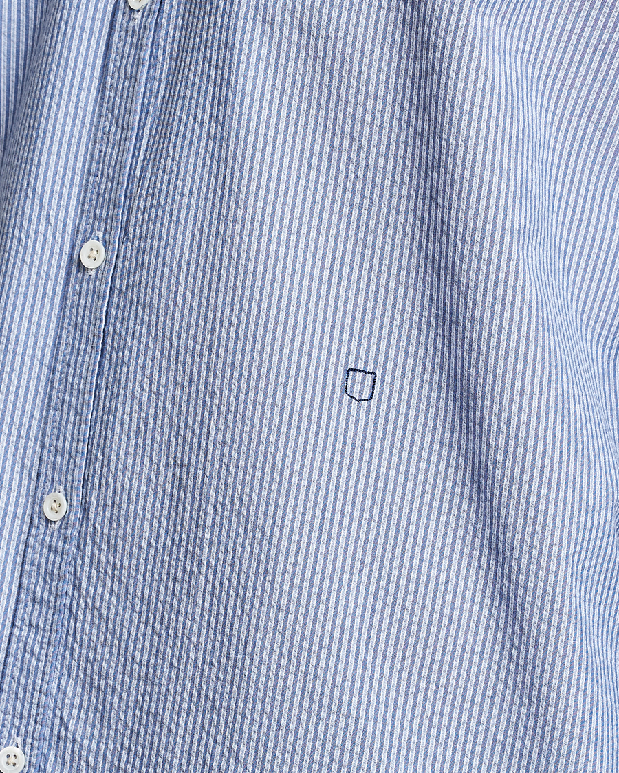 Herre | Skjorter | Massimo Alba | Canary Striped Seersucker Shirt Blue