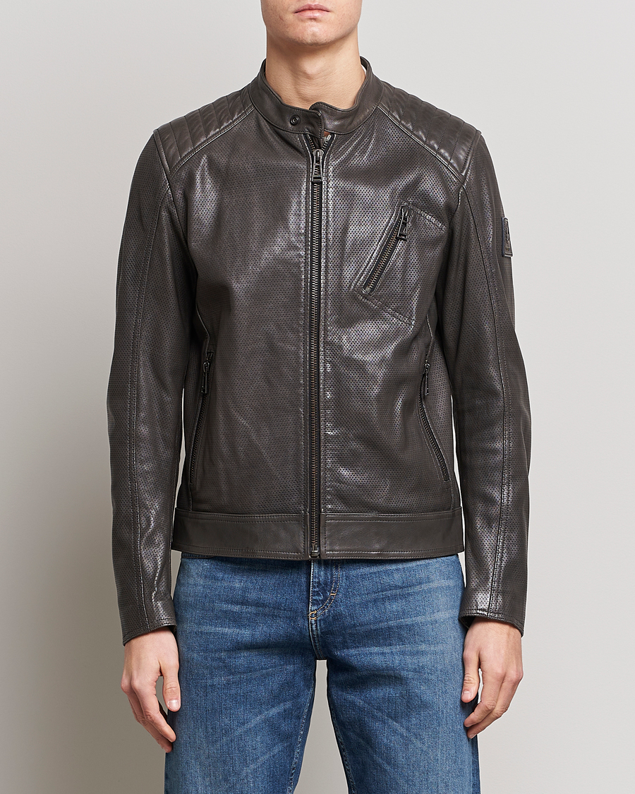 Herre | Skinnjakker | Belstaff | V Racer Air Leather Jacket Dark Grey