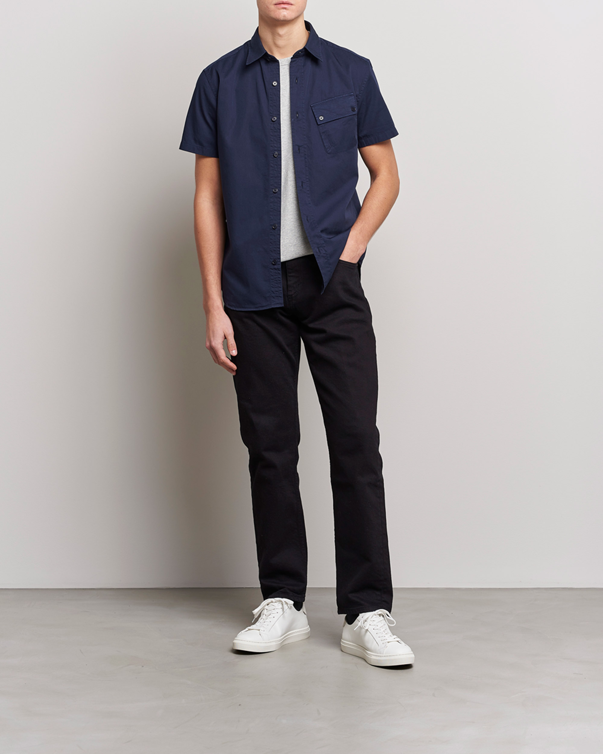 Herre | Skjorter | Belstaff | Short Sleeve Pitch Shirt Neep Navy