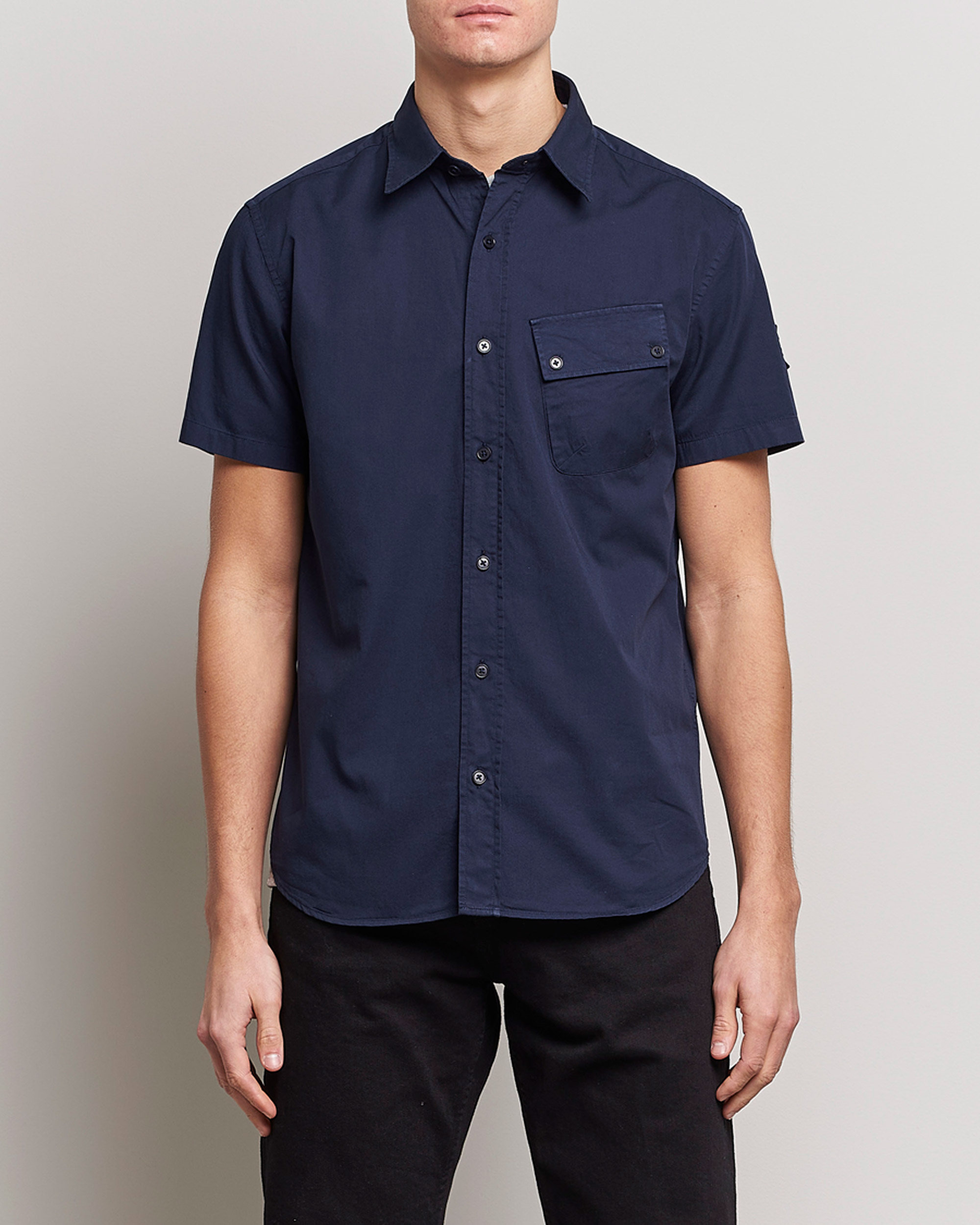 Herre |  | Belstaff | Short Sleeve Pitch Shirt Neep Navy