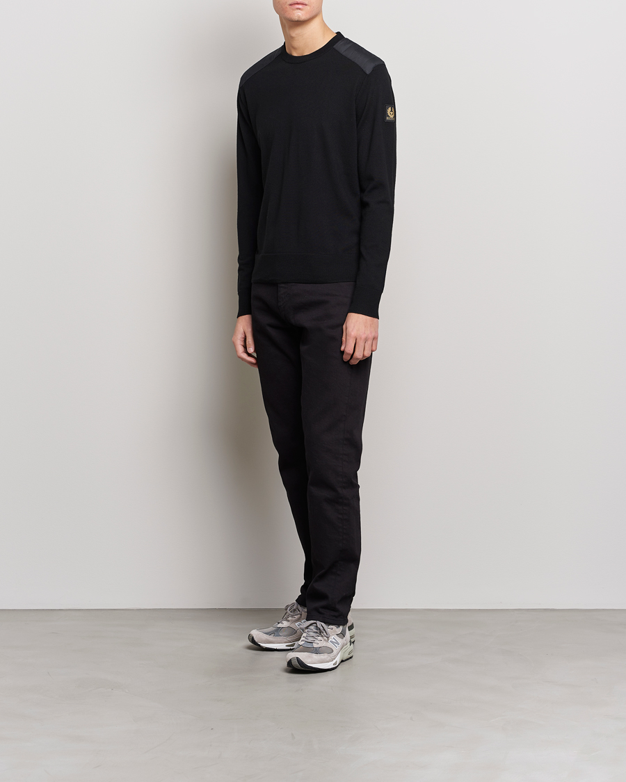 Herre | Gensere | Belstaff | Kerrigan Crew Neck Merino Sweatshirt Black