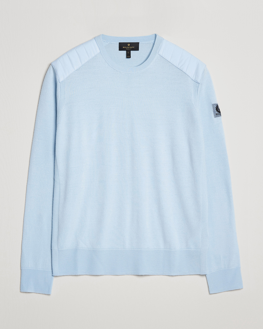 Herre | Gensere | Belstaff | Kerrigan Crew Neck Merino Sweatshirt Sky Blue