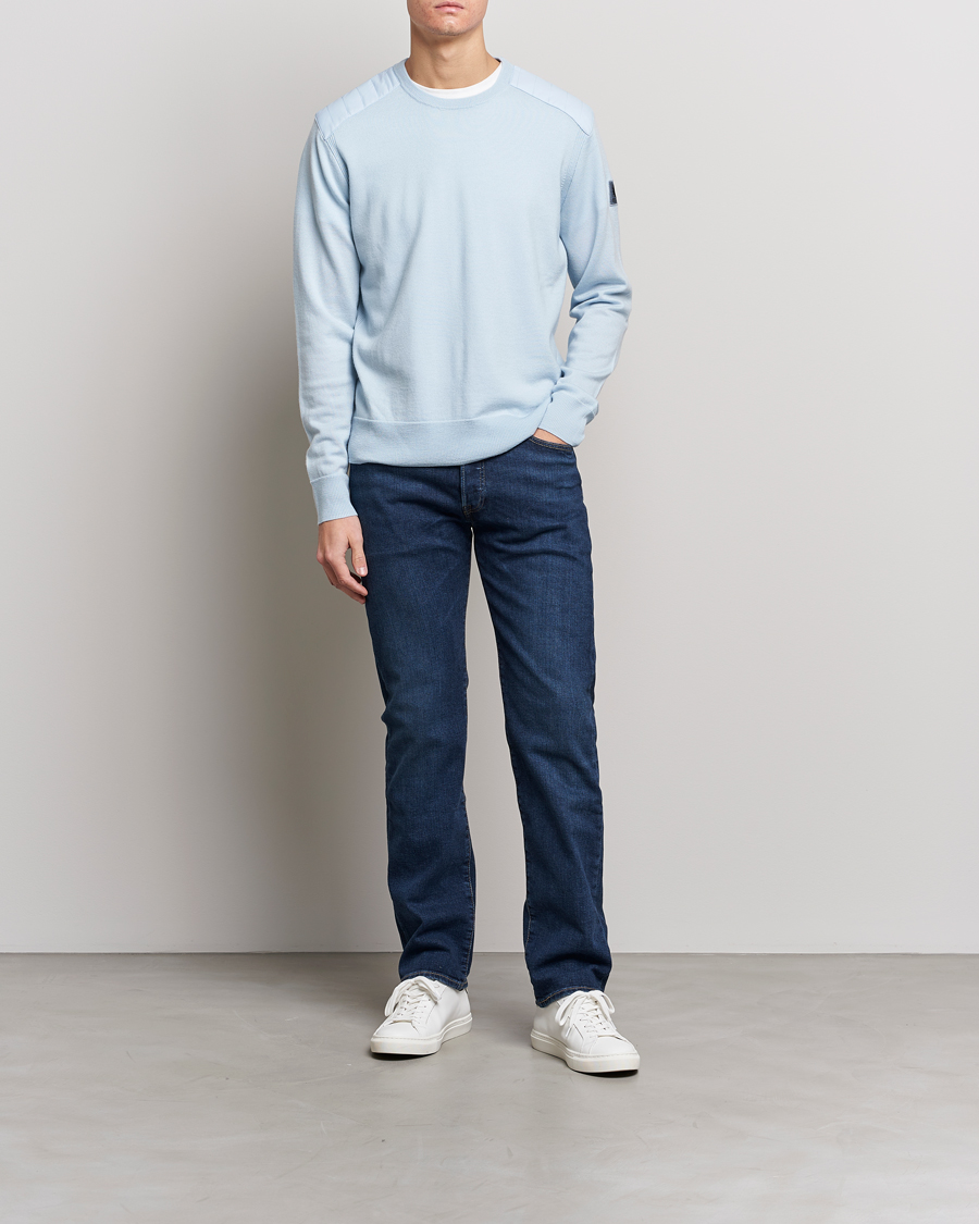 Herre | Gensere | Belstaff | Kerrigan Crew Neck Merino Sweatshirt Sky Blue