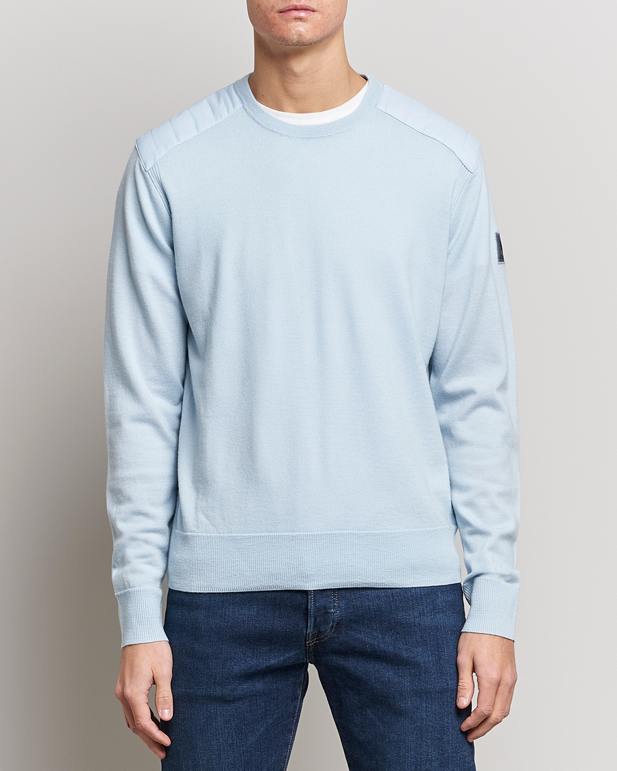 Herre | Gensere | Belstaff | Kerrigan Crew Neck Merino Sweatshirt Sky Blue