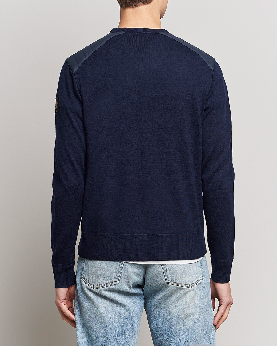 Herre | Gensere | Belstaff | Kerrigan Crew Neck Merino Sweatshirt Washed Navy