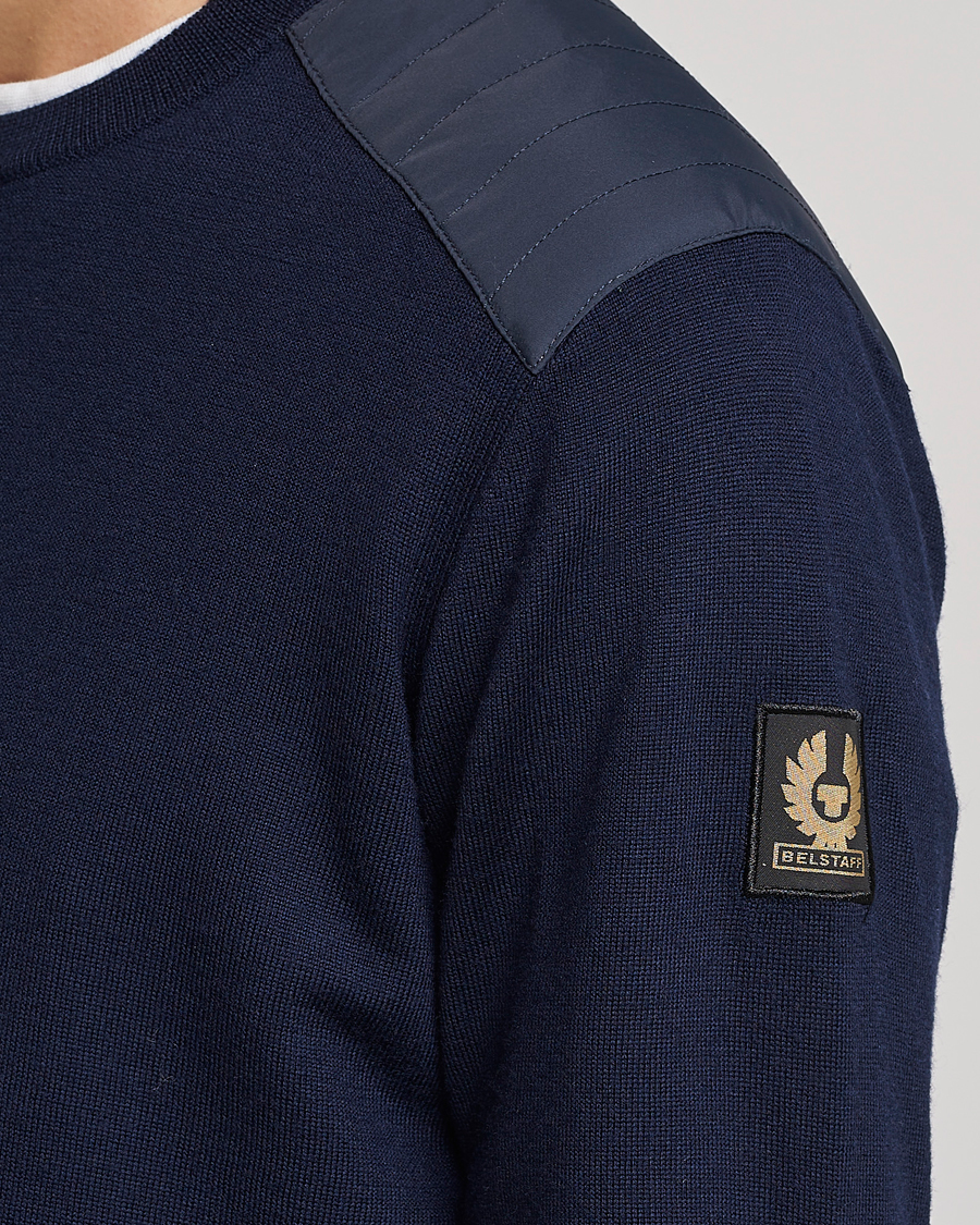 Herre | Gensere | Belstaff | Kerrigan Crew Neck Merino Sweatshirt Washed Navy