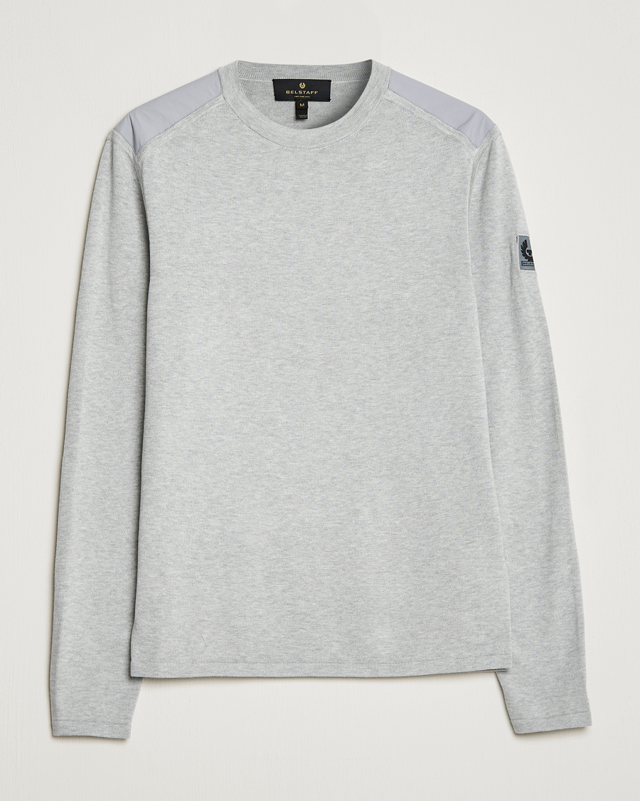 Herre | Gensere | Belstaff | Curve Cotton Crew Neck Old Silver Heather