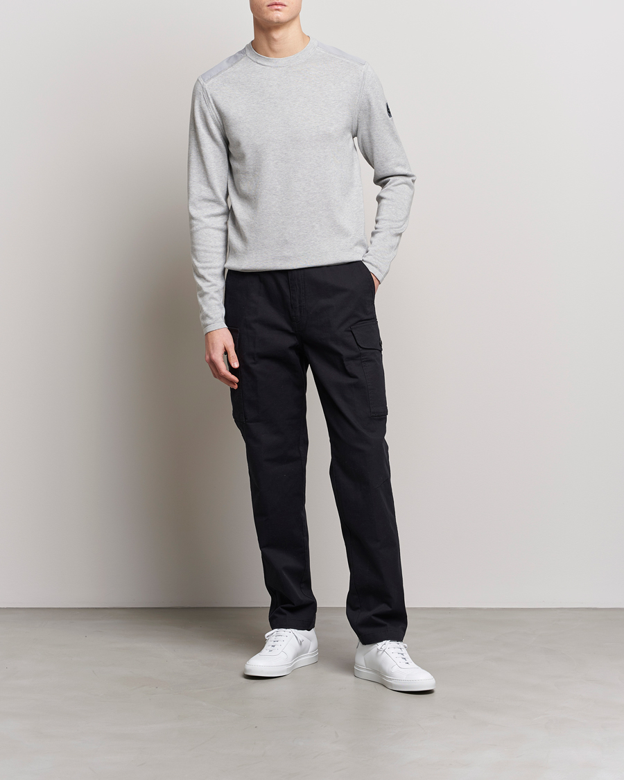 Herre | Gensere | Belstaff | Curve Cotton Crew Neck Old Silver Heather