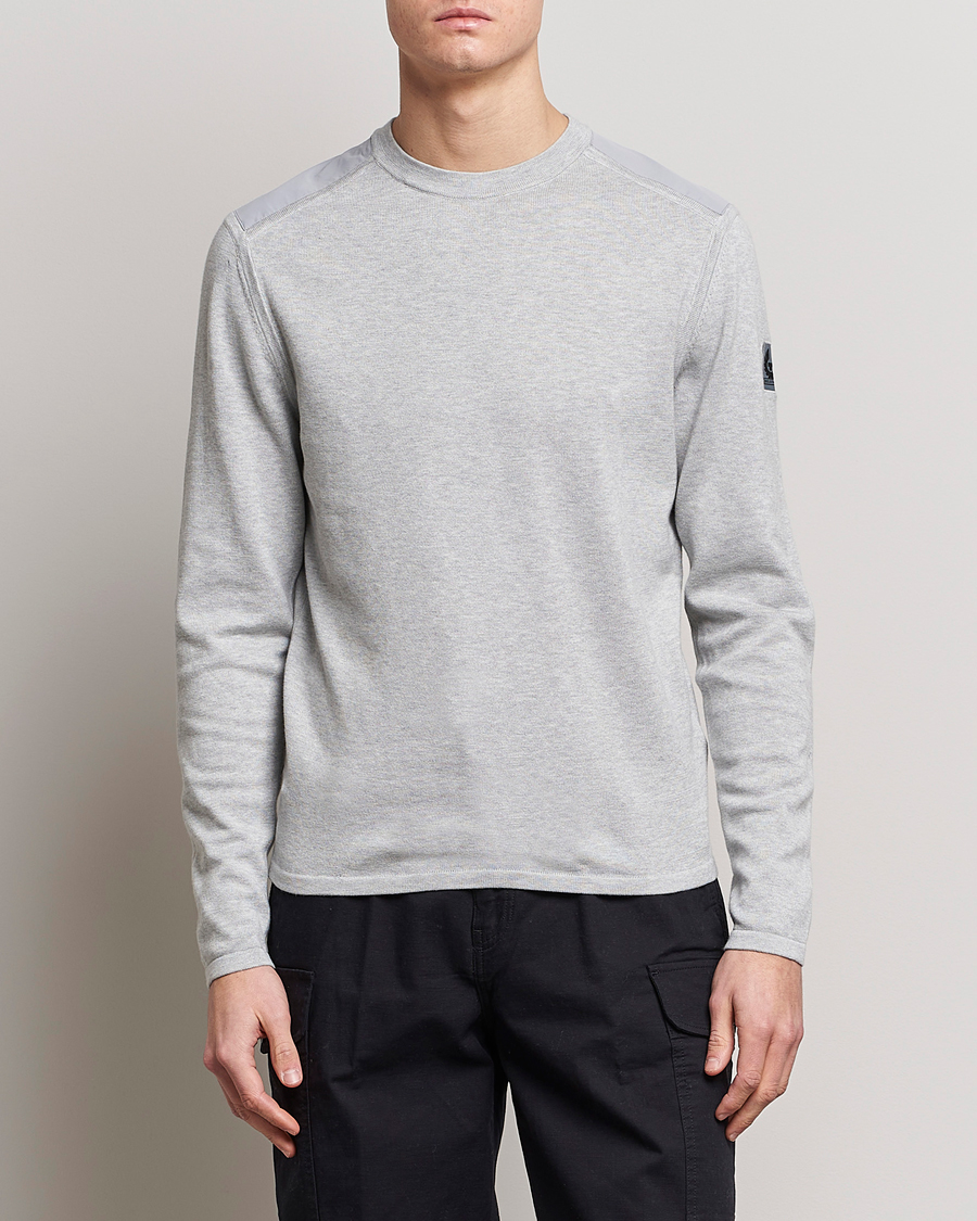 Herre | Gensere | Belstaff | Curve Cotton Crew Neck Old Silver Heather