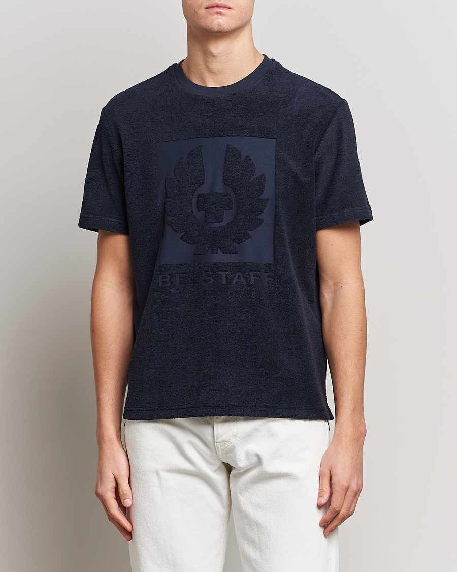 Herre | T-Shirts | Belstaff | Turret Terry Logo T-Shirt Dark Ink