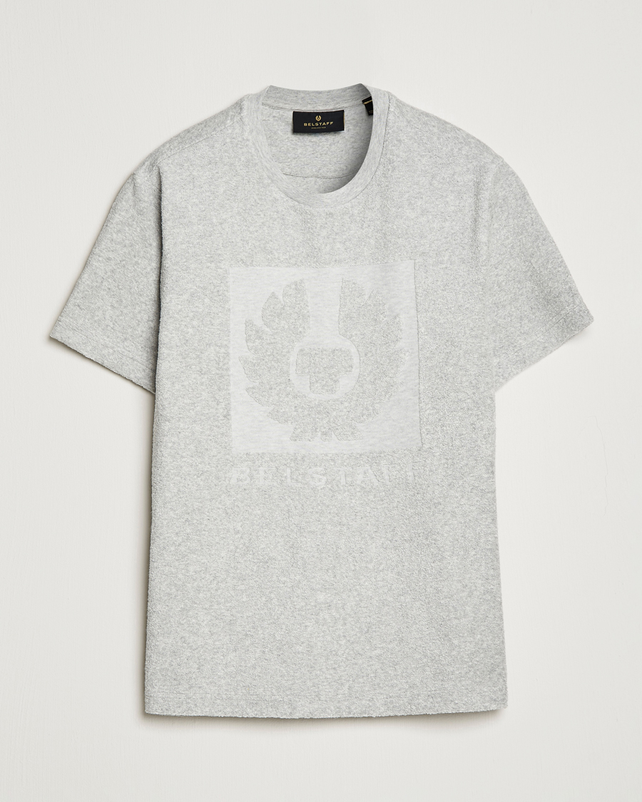 Herre | T-Shirts | Belstaff | Turret Terry Logo T-Shirt Old Silver Heather