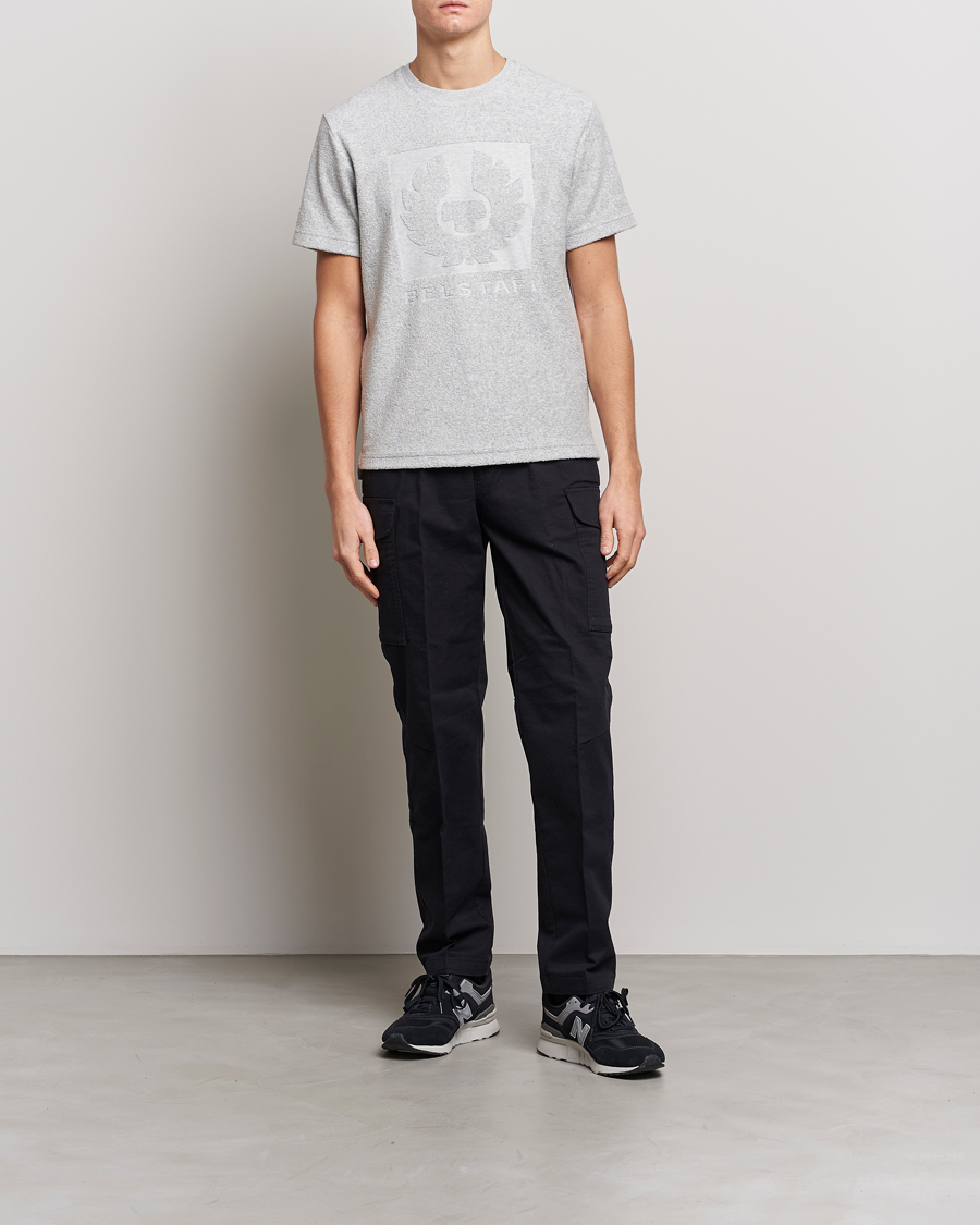 Herre | T-Shirts | Belstaff | Turret Terry Logo T-Shirt Old Silver Heather