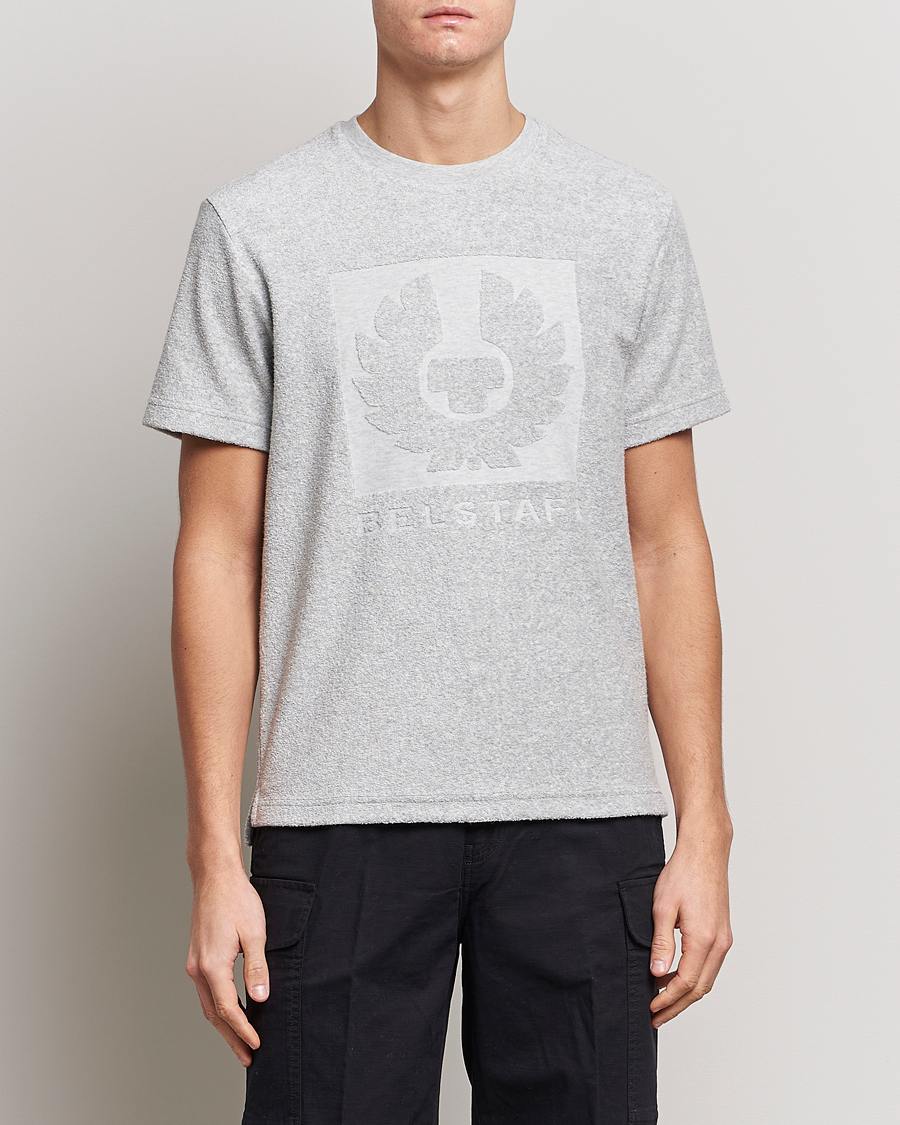 Herre | T-Shirts | Belstaff | Turret Terry Logo T-Shirt Old Silver Heather