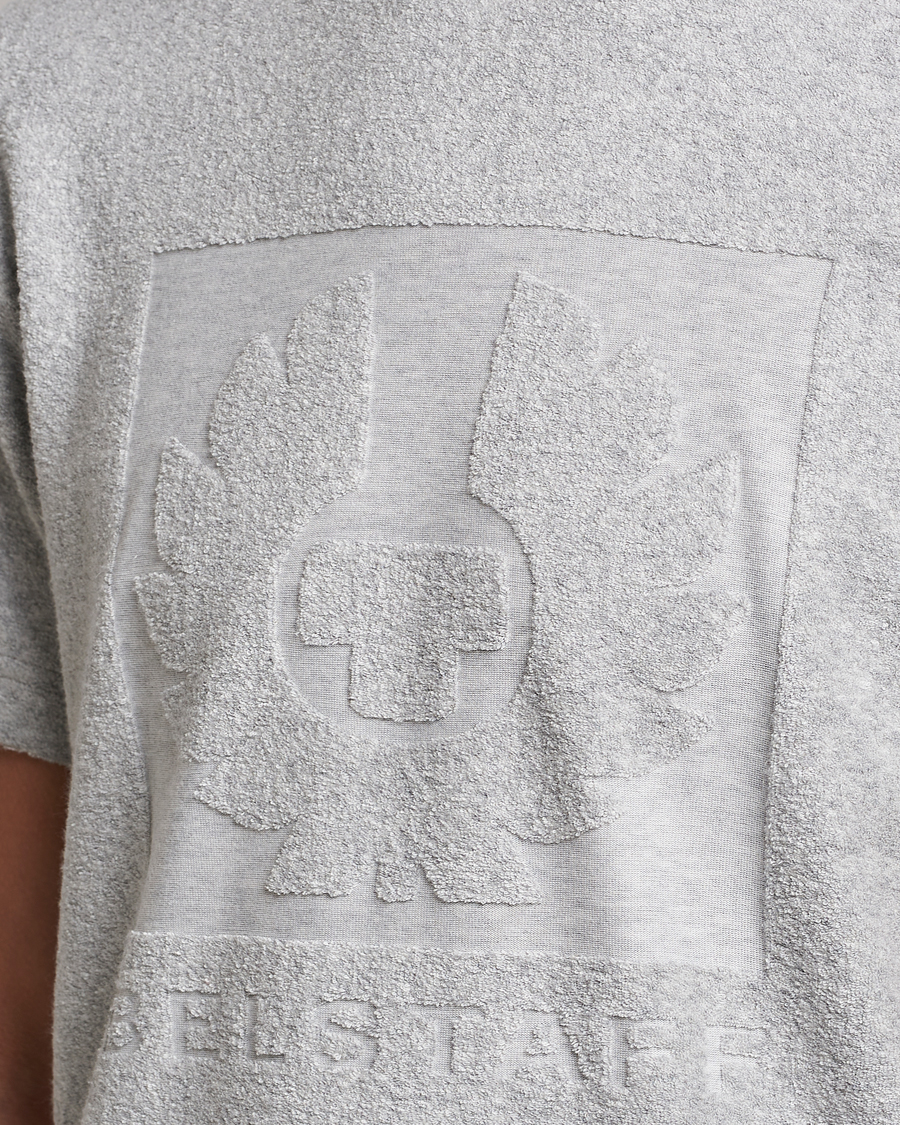 Herre | T-Shirts | Belstaff | Turret Terry Logo T-Shirt Old Silver Heather