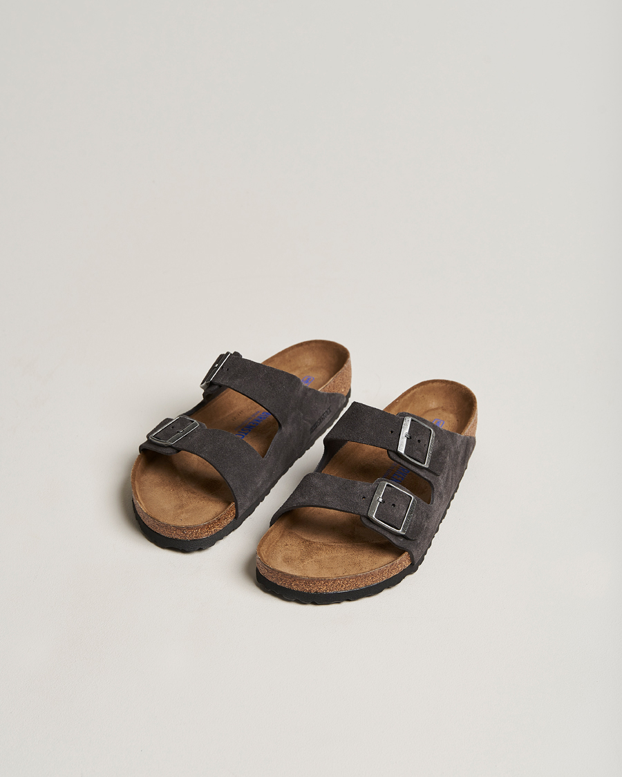 Herre | Sandaler og tøfler | BIRKENSTOCK | Arizona Soft Footbed Velvet Grey Suede