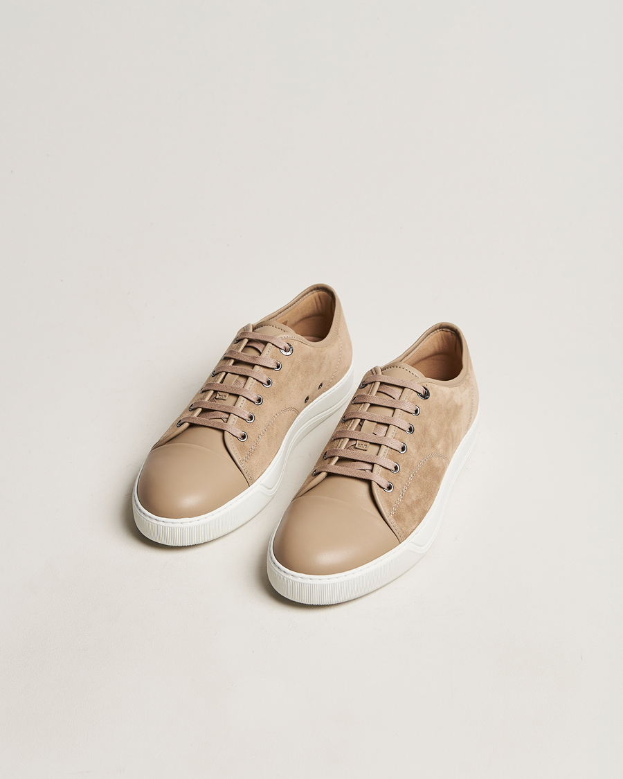 Herre | Lanvin Nappa Cap Toe Sneaker Taupe | Lanvin | Nappa Cap Toe Sneaker Taupe