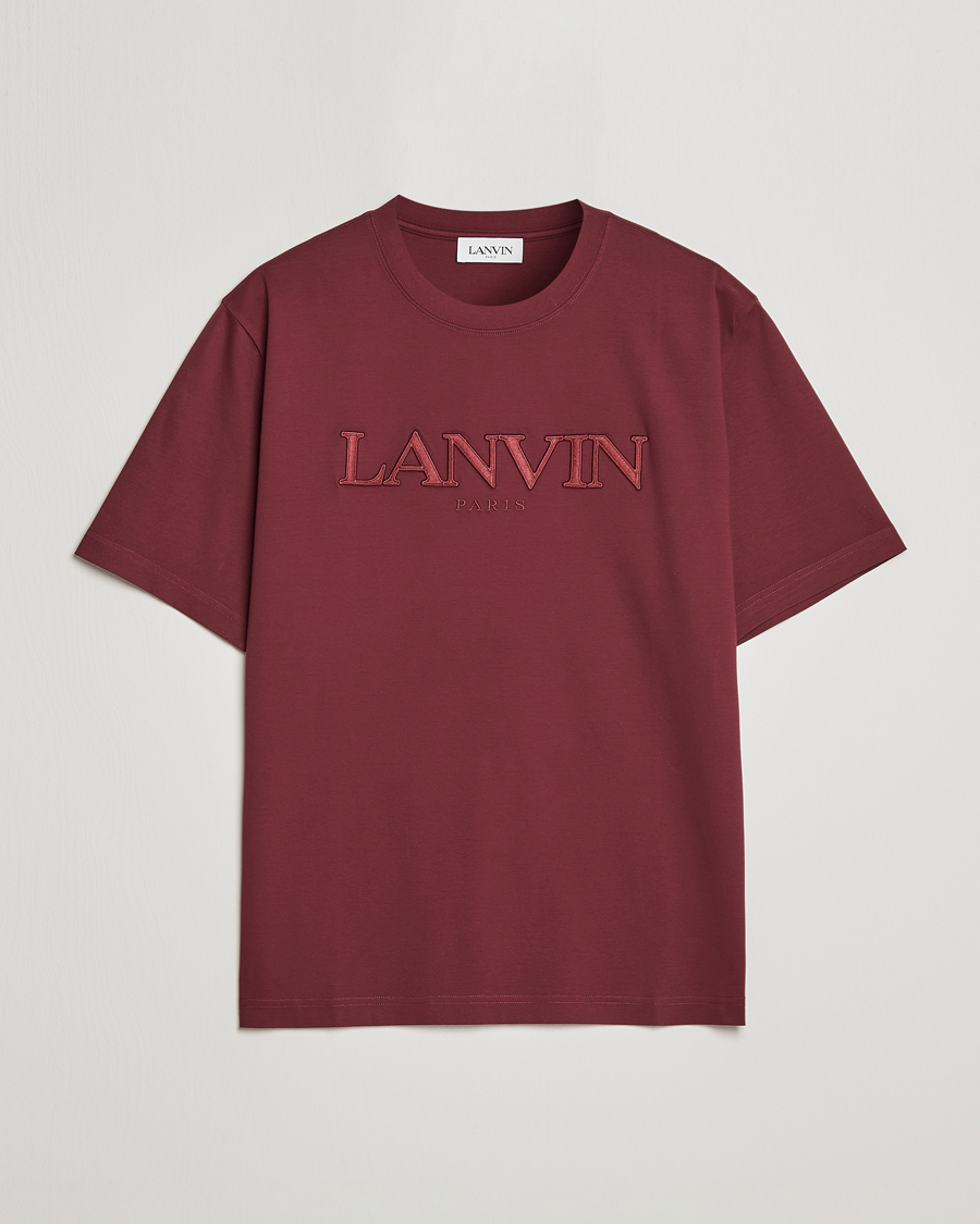 Herre | T-Shirts | Lanvin | Embroidered Tonal Logo T-Shirt Burgundy