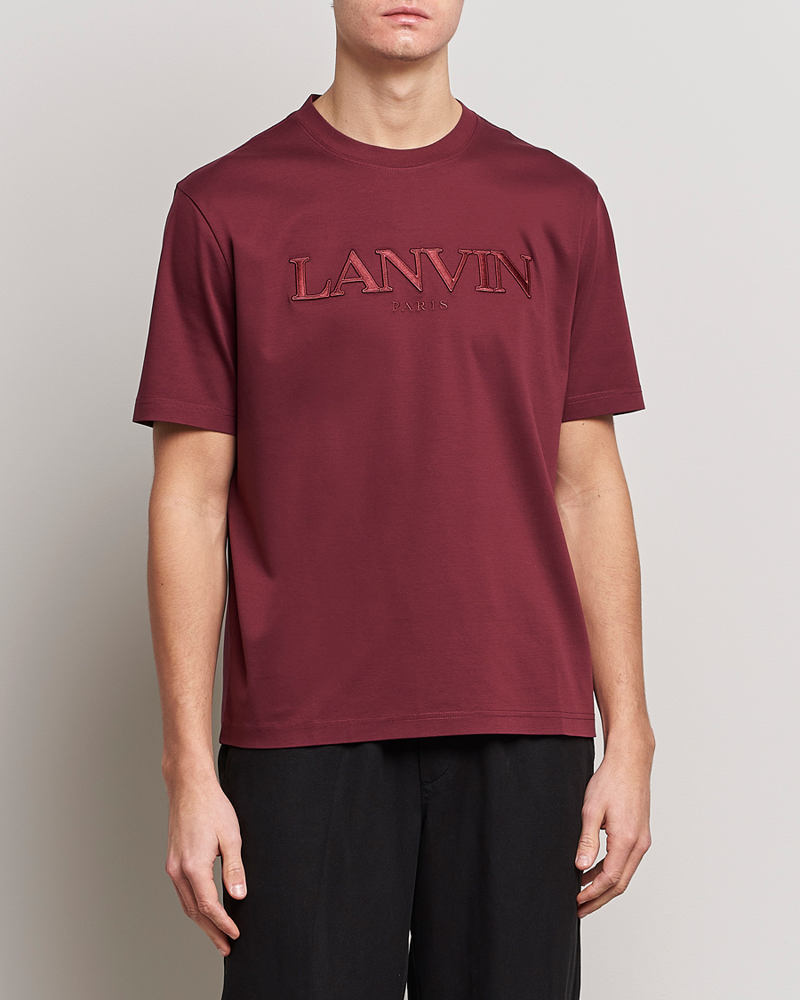 Herre |  | Lanvin | Embroidered Tonal Logo T-Shirt Burgundy