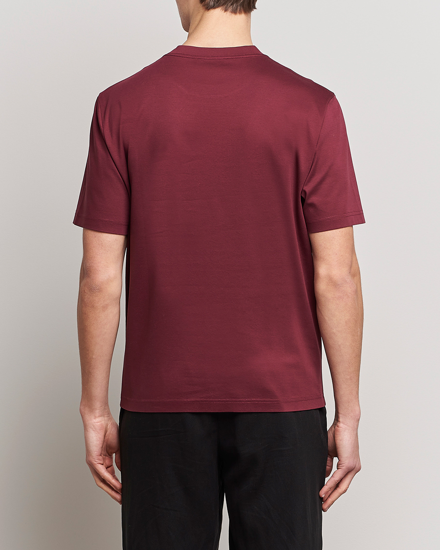 Herre | T-Shirts | Lanvin | Embroidered Tonal Logo T-Shirt Burgundy