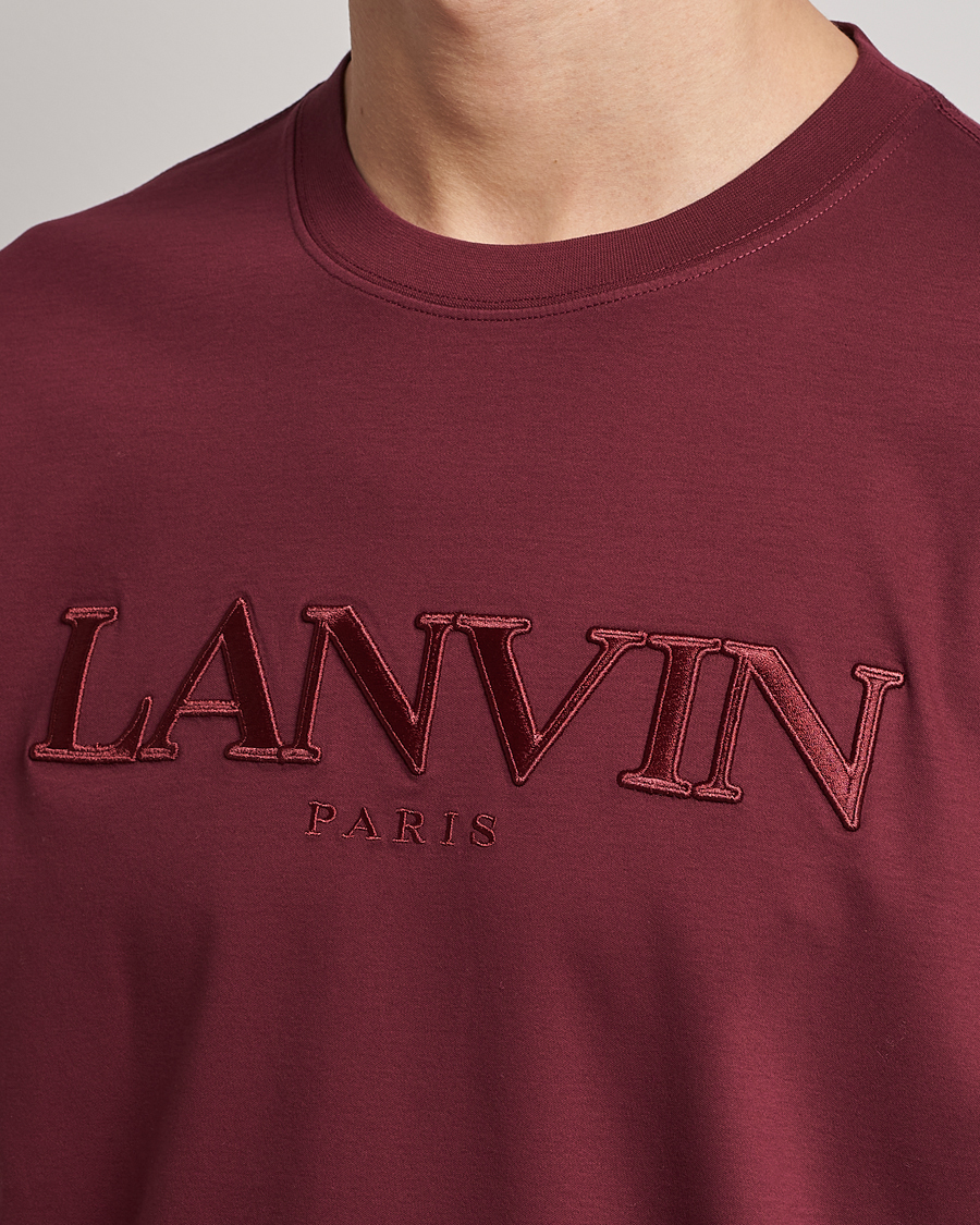 Herre | T-Shirts | Lanvin | Embroidered Tonal Logo T-Shirt Burgundy