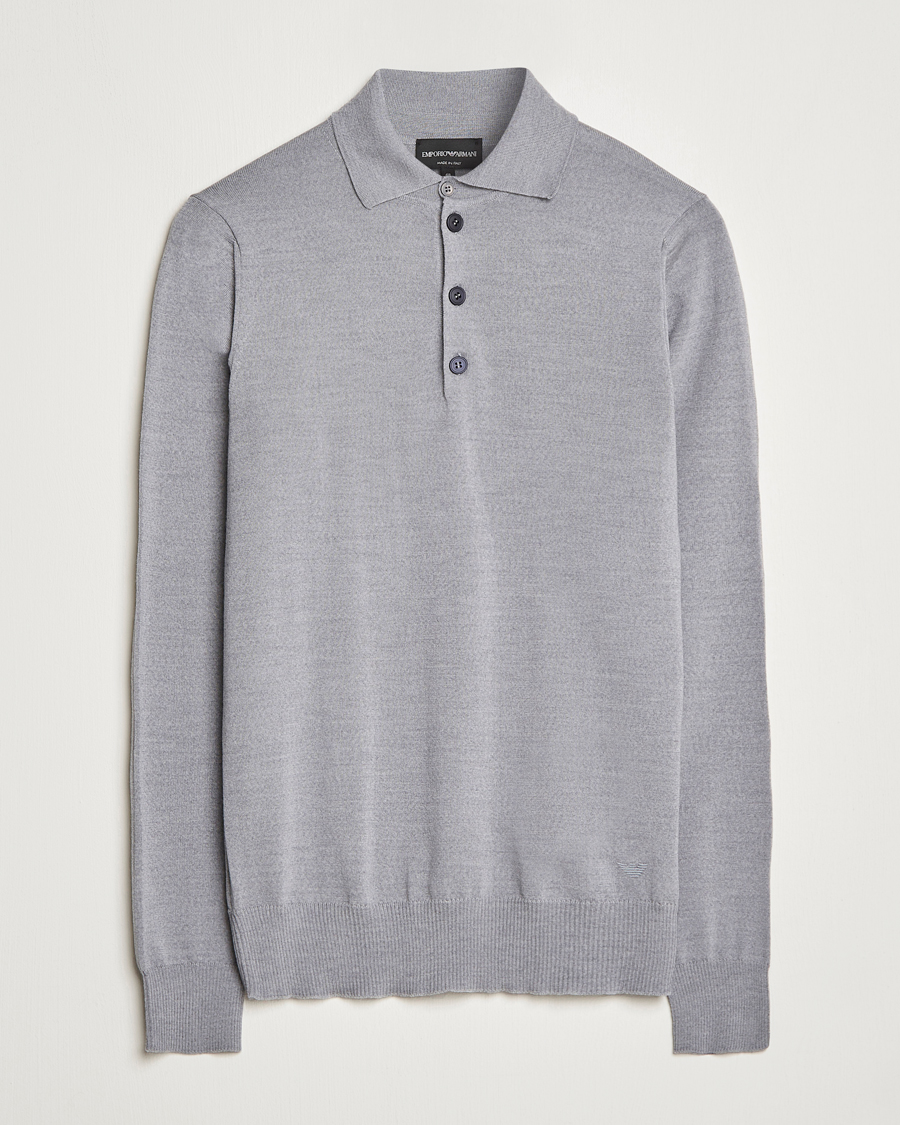 Herre | Gensere | Emporio Armani | Knitted Merino Pique Grey