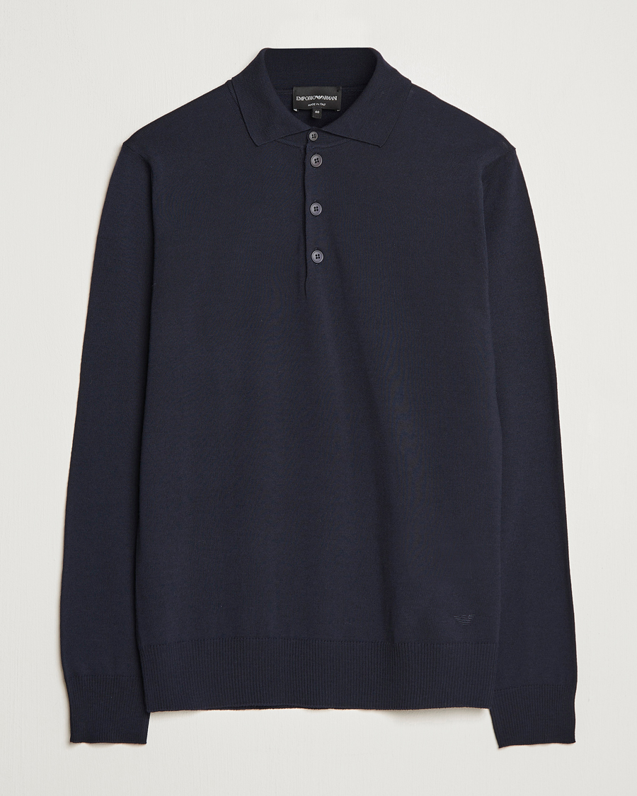 Herre | Gensere | Emporio Armani | Knitted Merino Pique Navy