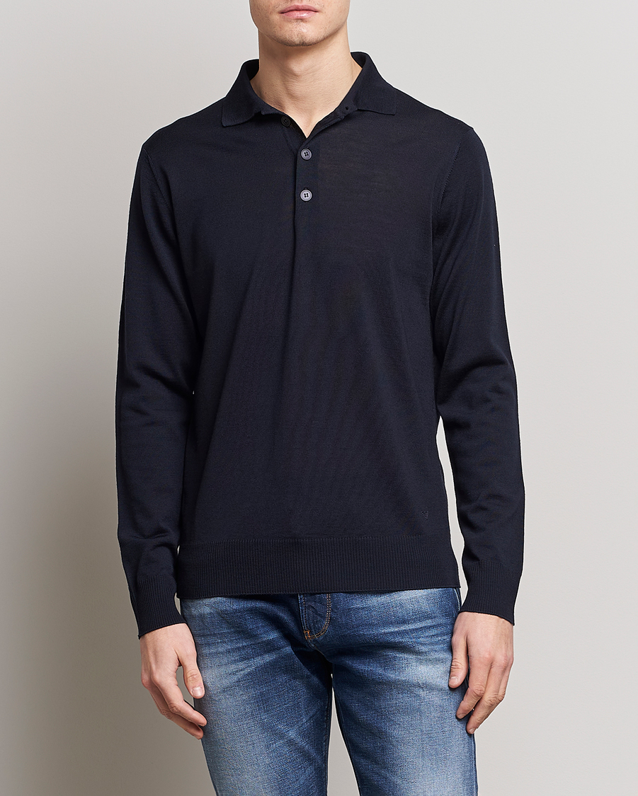 Herre |  | Emporio Armani | Knitted Merino Pique Navy