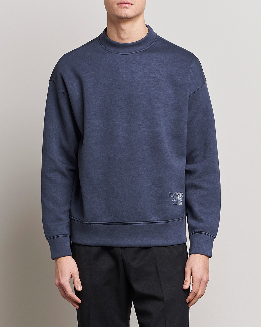 Herre | | Emporio Armani | Modal Sweat Crew Neck Blue Grey
