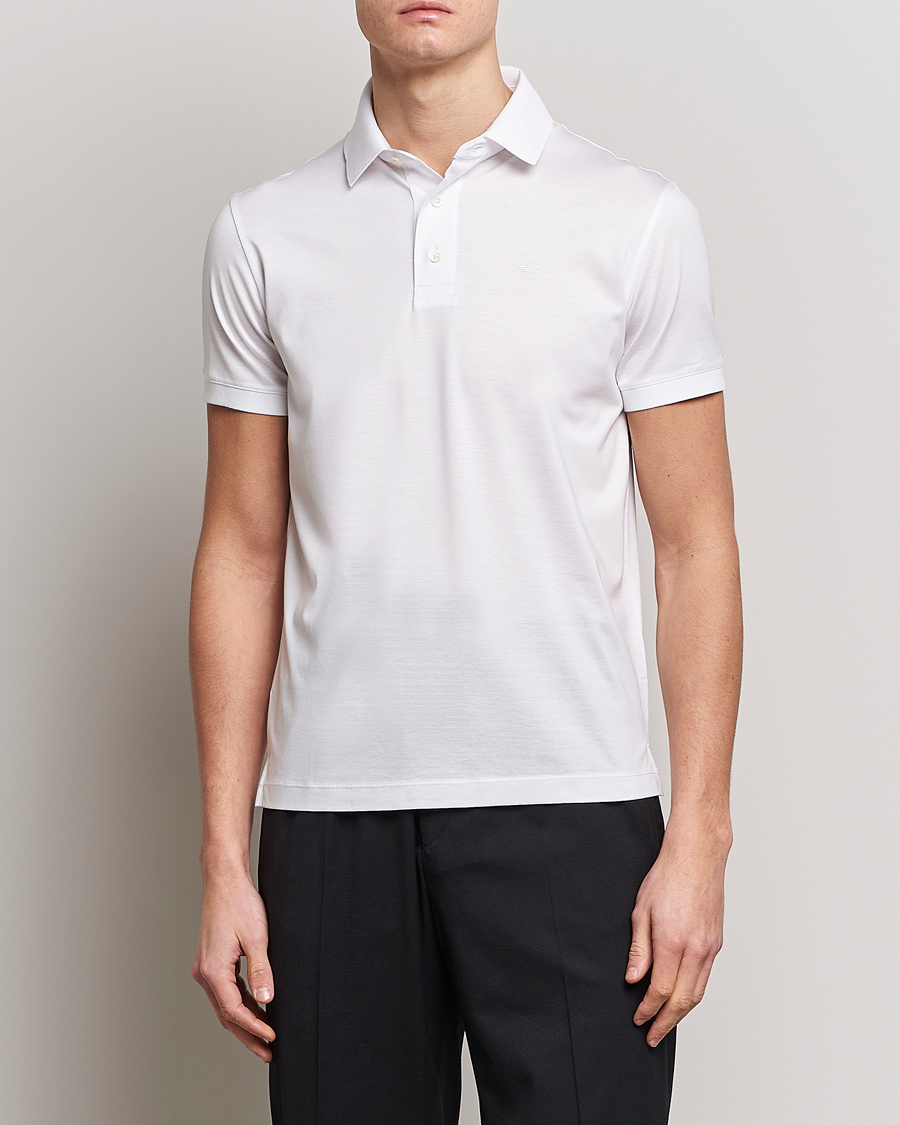 Herre | Pikéer | Emporio Armani | Cotton Tencel Polo White