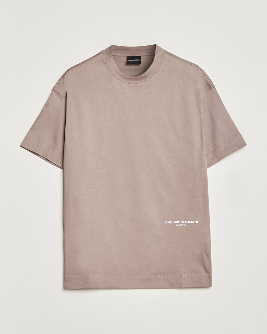Herre | T-Shirts | Emporio Armani | Cotton T-Shirt Beige