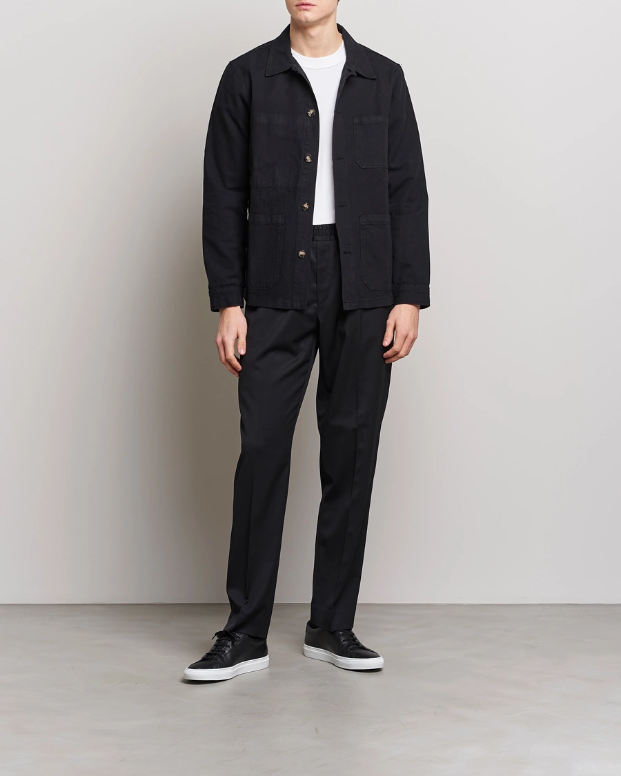Herre | Bukser | Filippa K | Relaxed Terry Wool Trousers Black