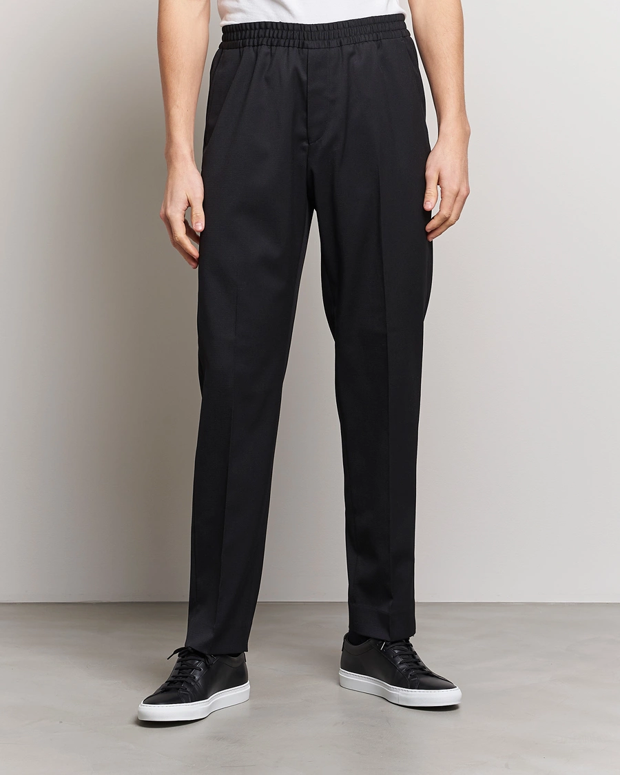 Herre | Bukser | Filippa K | Relaxed Terry Wool Trousers Black