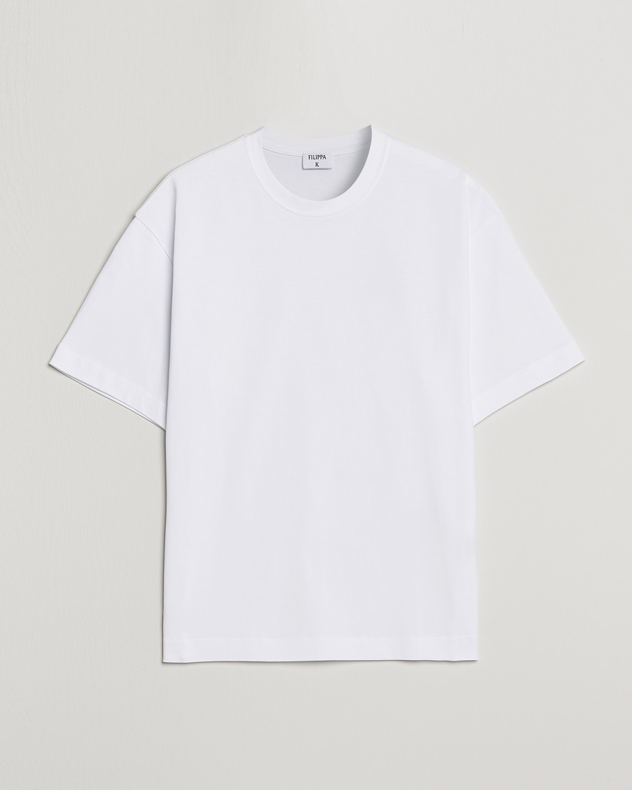 Herre | T-Shirts | Filippa K | Heavy Cotton Crew Neck T-Shirt White